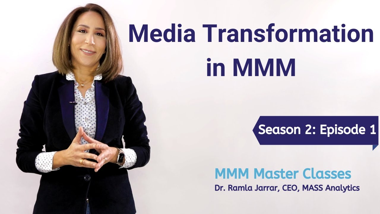 This image is the thumbnail of the Marketing Mix Modeling Course - Season 2 - Episode 1 with Dr. Ramla Jarrar (The course presenter) being present on the right.