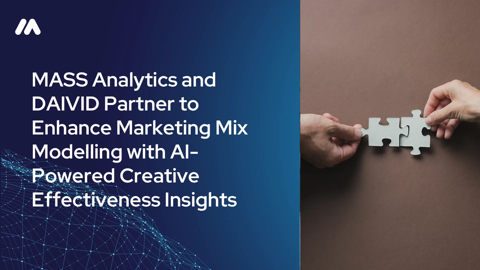 MASS Analytics and DAIVID partnership graphic for AI-powered creative effectiveness insights in Marketing Mix Modeling